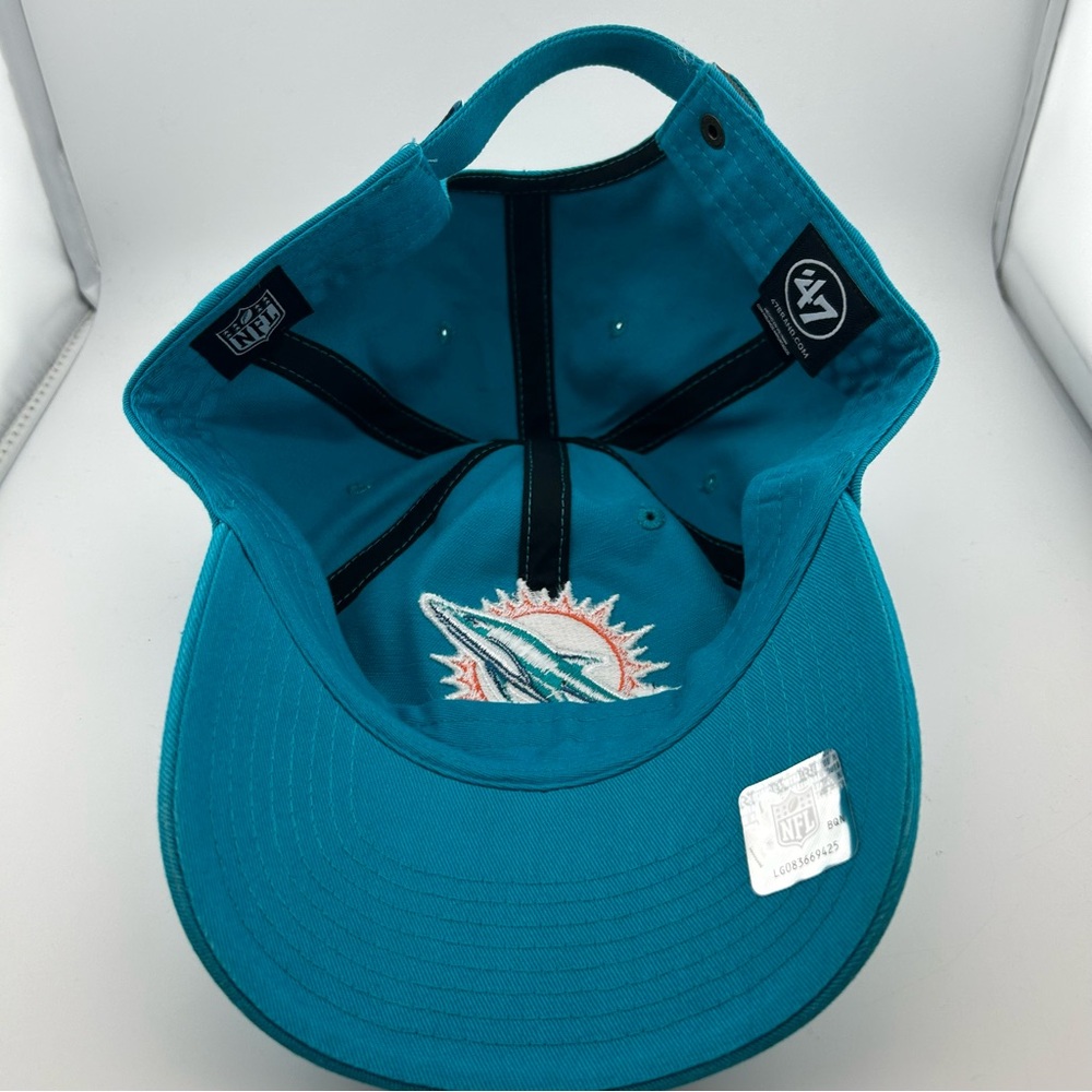 Miami Dolphins '47 Brand Clean Up Baseball Cap Strapback Hat Aqua One Size NFL - Picture 8 of 9